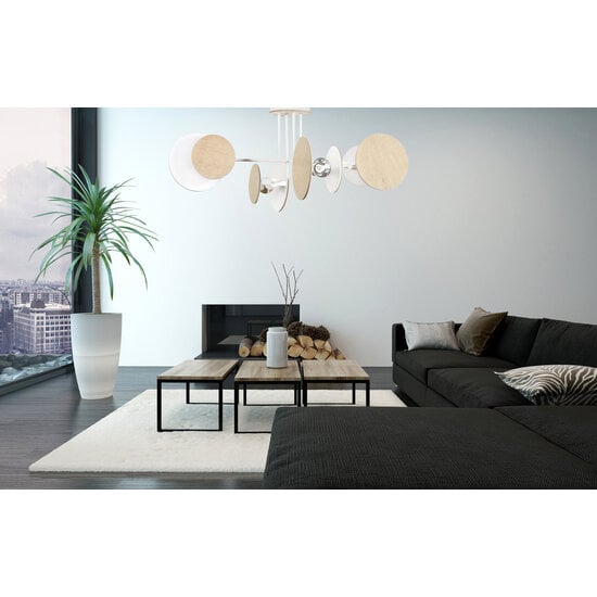 Emibig Emibig Turku exceptional white ceiling lamp wood 4X E27 - Ideal for Scandinavian design in your home