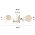 Turku Excepcional Plafón Blanco Madera 4X E27