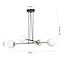 Oulu black with brass hanging lamp and white glass 4x E14