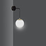 Oulu wandlamp zwart met wit glas en messing accent E14