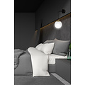 Oulu wandlamp zwart met wit glas en messing accent E14