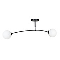 Emibig Emibig Lahti lampe de plafond courbée noire avec 2 x E14 ampoule en verre blanc - Éclairage idéal pour chaque pièce