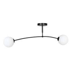 Emibig Lahti lampe de plafond courbée noire avec 2 x E14 ampoule en verre blanc