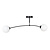 Lahti curved ceiling lamp black with 2 x E14 white glass bulb