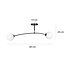 Lahti curved ceiling lamp black with 2 x E14 white glass bulb