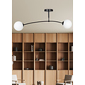 Lahti curved ceiling lamp black with 2 x E14 white glass bulb