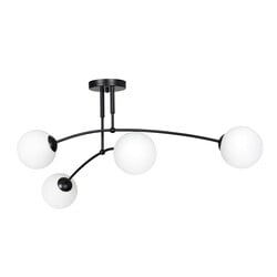 Emibig Lahti double curved ceiling lamp black with 4 x E14 white glass bulb