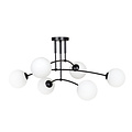 Emibig Emibig Lahti triple gebogen plafondlamp zwart met 6 x E14 wit glazen bol - Perfecte verlichting voor elke ruimte