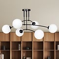 Emibig Emibig Lahti triple curved ceiling lamp black with 6 x E14 white glass bulb - Ideal lighting for any space