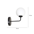 Lahti zwarte eenvoudige wandlamp met wit glas 1x E14