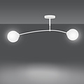 Emibig Emibig Lahti white curved ceiling lamp with 2 x E14 white glass bulb - Perfect for a modern touch in your home decor