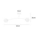 Emibig Emibig Lámpara de techo curva blanca Lahti con 2 x bombilla de vidrio blanco E14 - Perfecta para un toque moderno en tu decoración