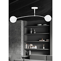 Lahti white curved ceiling lamp with 2 x E14 white glass bulb