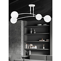 Lahti witte dubbele gebogen plafondlamp met 4 x E14 wit glazen bol