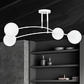 Emibig Emibig Lahti white double curved ceiling lamp with 4 x E14 white glass bulb - Ideal for creating a warm atmosphere in any room
