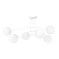 Lahti witte triple gebogen plafondlamp met 6 x E14 wit glazen bol