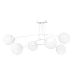 Emibig Lahti lampe de plafond courbée blanche triple avec 6 x E14 ampoule en verre blanc