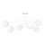 Emibig Emibig Lahti white triple curved ceiling lamp with 6 x E14 white glass bulb