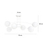 Lahti white triple curved ceiling lamp with 6 x E14 white glass bulb