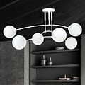 Emibig Emibig Lahti white triple curved ceiling lamp with 6 x E14 white glass bulb - Ideal for modern interiors