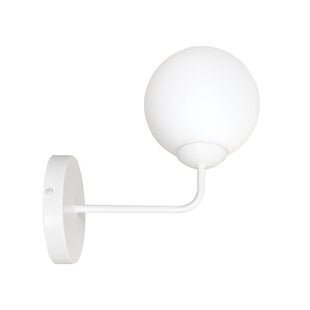 Lahti lámpara de pared blanca simple con vidrio blanco 1x E14