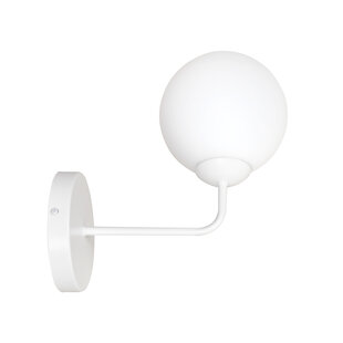 Lahti white simple wall lamp with white glass 1x E14