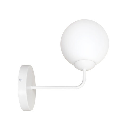 Emibig Emibig Lahti witte eenvoudige wandlamp met wit glas 1x E14 - Perfect voor sfeervolle verlichting in elke ruimte
