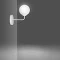 Lahti witte eenvoudige wandlamp met wit glas 1x E14