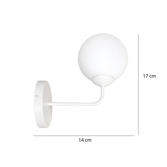 Emibig Emibig Lahti witte eenvoudige wandlamp met wit glas 1x E14 - Perfect voor sfeervolle verlichting in elke ruimte