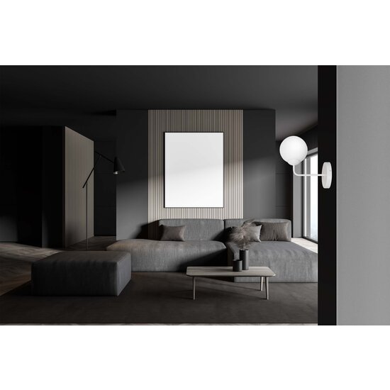 Lahti witte eenvoudige wandlamp met wit glas 1x E14