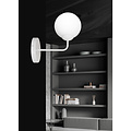 Lahti witte eenvoudige wandlamp met wit glas 1x E14