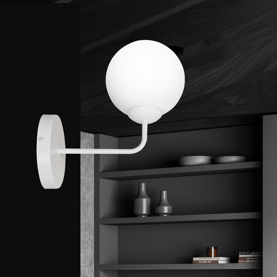 Aplique sencillo Lahti blanco con cristal blanco 1x E14