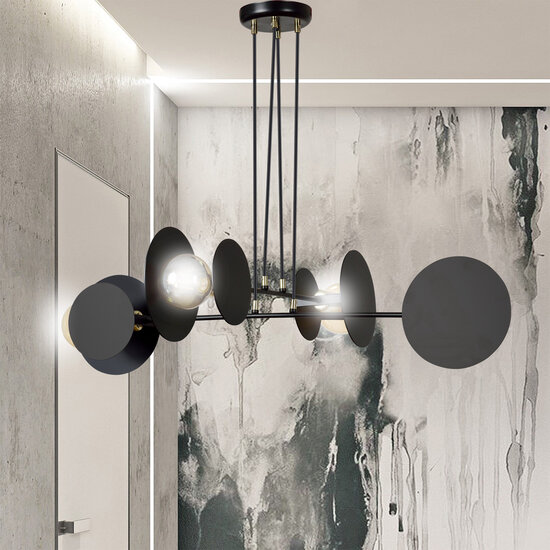 Lampe à suspension Pori noire 4xE27 design