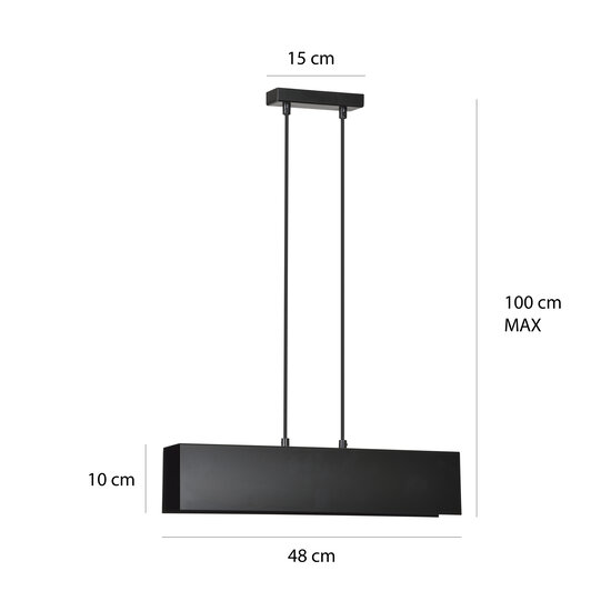 Emibig Emibig Vaasa 2L lampe suspendue noire 2x E27 - Éclairage idéal pour toute chambre