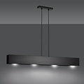 Vaasa 4L zwarte hanglamp balk 4x E27