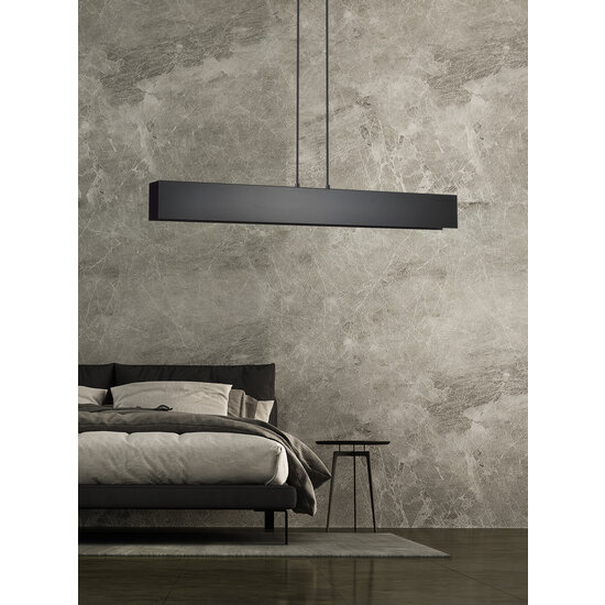 Vaasa 4L zwarte hanglamp balk 4x E27