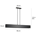 Vaasa 4L zwarte hanglamp balk 4x E27