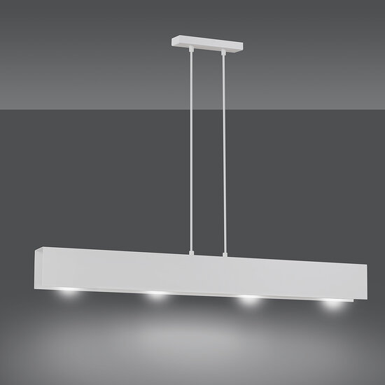 Vaasa 4L white hanging lamp beam 4x E27