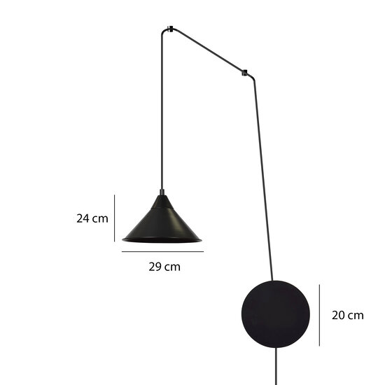 Emibig Emibig Joensuu 1L lámpara de pared lámpara colgante negra 1x E27 - Iluminación arquitectónica ideal para cualquier espacio