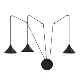 Emibig Joensuu 3L Wandleuchte Pendelleuchte Schwarz 3x E27
