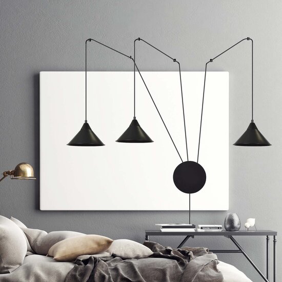 Emibig Emibig Joensuu 3L lámpara de pared lámpara colgante negra 3x E27 - Iluminación elegante para cualquier espacio