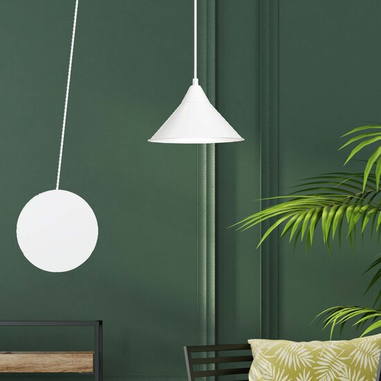Emibig Emibig Joensuu 1L witte wandlamp pendellamp 1x E27 - Strakke verlichting voor elke ruimte