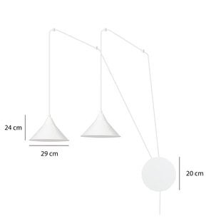 Emibig Joensuu 2L lámpara de pared blanca lámpara colgante 2x E27
