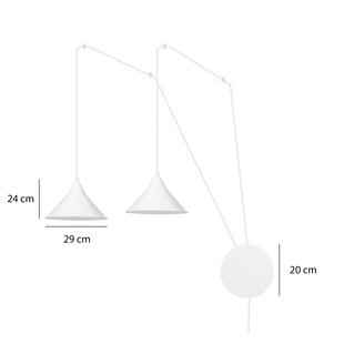 Emibig Joensuu 2L witte wandlamp pendellamp 2x E27