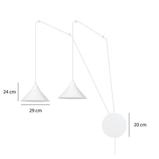 Emibig Emibig Joensuu 2L lámpara de pared blanca lámpara colgante 2x E27 - Ideal para crear un ambiente acogedor en cualquier habitación