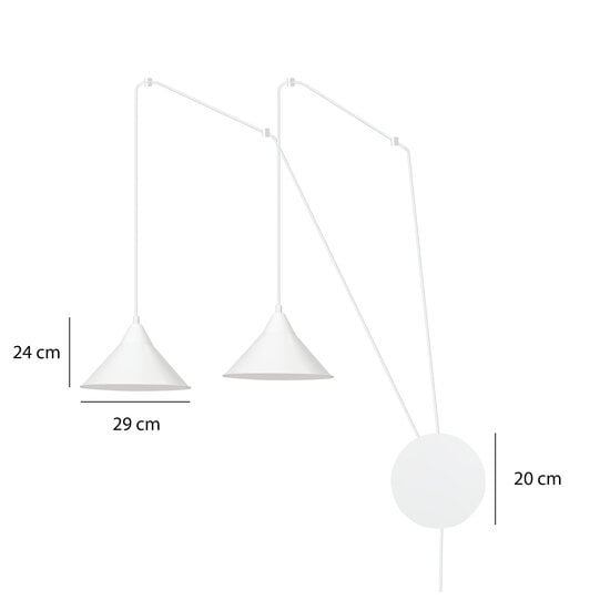 Emibig Emibig Joensuu 2L white wall lamp pendant lamp 2x E27 - Ideal for creating a cozy atmosphere in any room