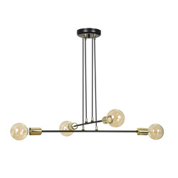 Lampe à suspension Kotka 4L E27 G95 noire avec laiton