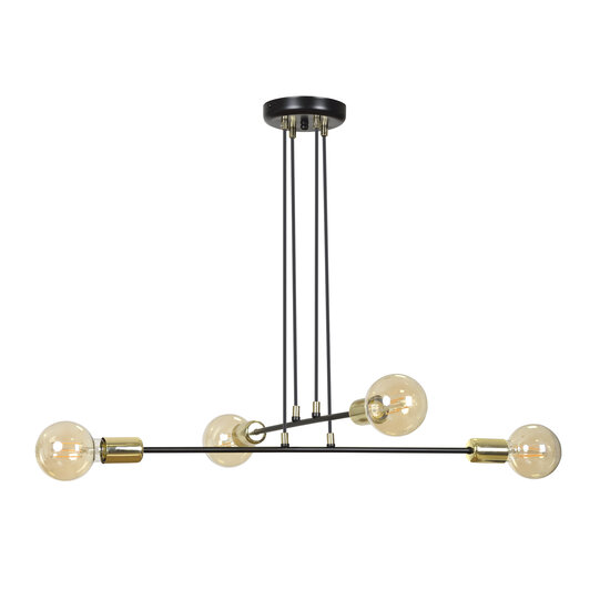 Kotka 4L E27 G95 hanging lamp black with brass