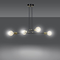 Kotka 4L E27 G95 hanging lamp black with brass