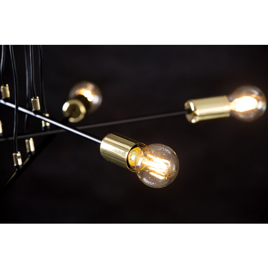 Kotka 4L E27 G95 hanging lamp black with brass